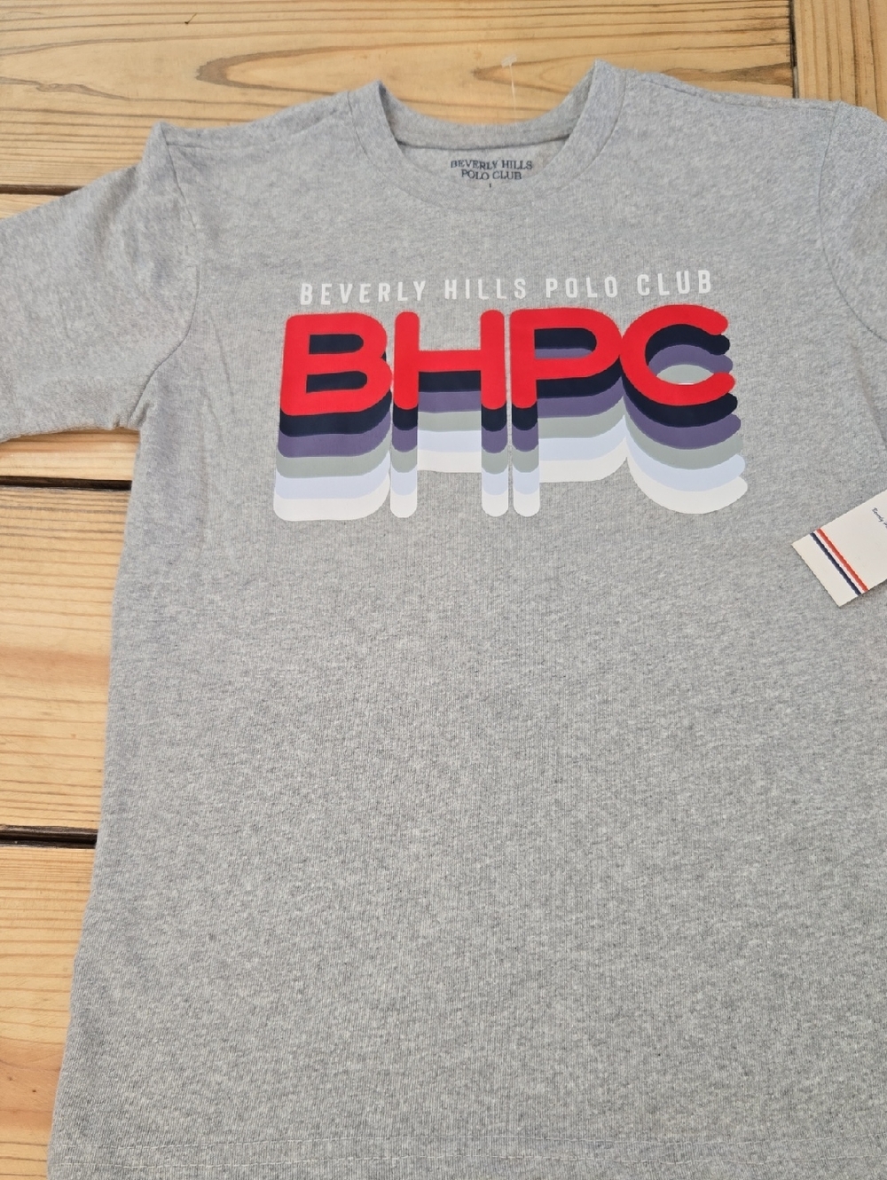 Beverly Hills Polo Club Grey Tee with Red BHPC Logo NWT SZ 10 12 KIDS